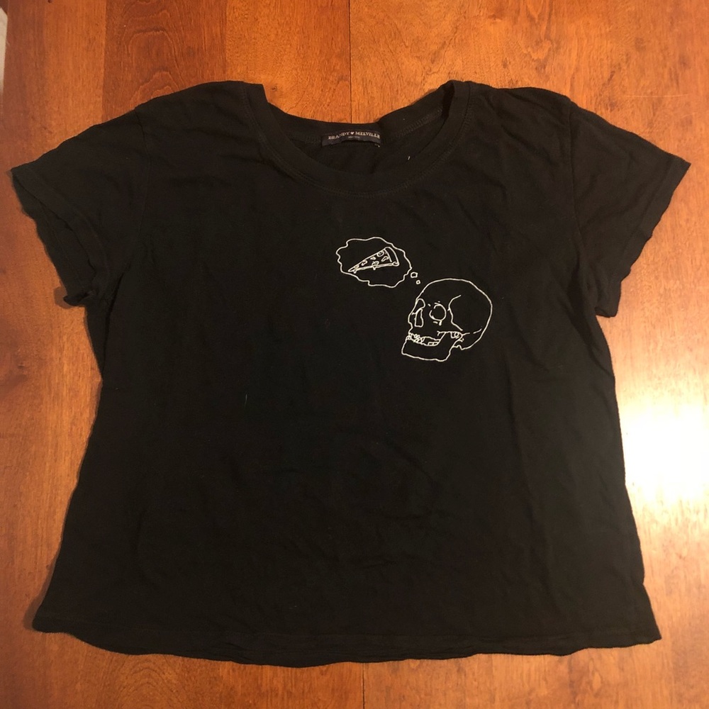 Brandy Melville Black Crop T-Shirt